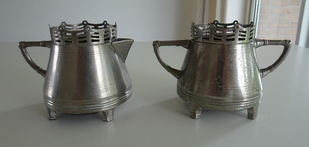 Vintage ''Rio'' Tiel Theeservies van Tin, Antiek en Kunst, Antiek | Tin, Ophalen