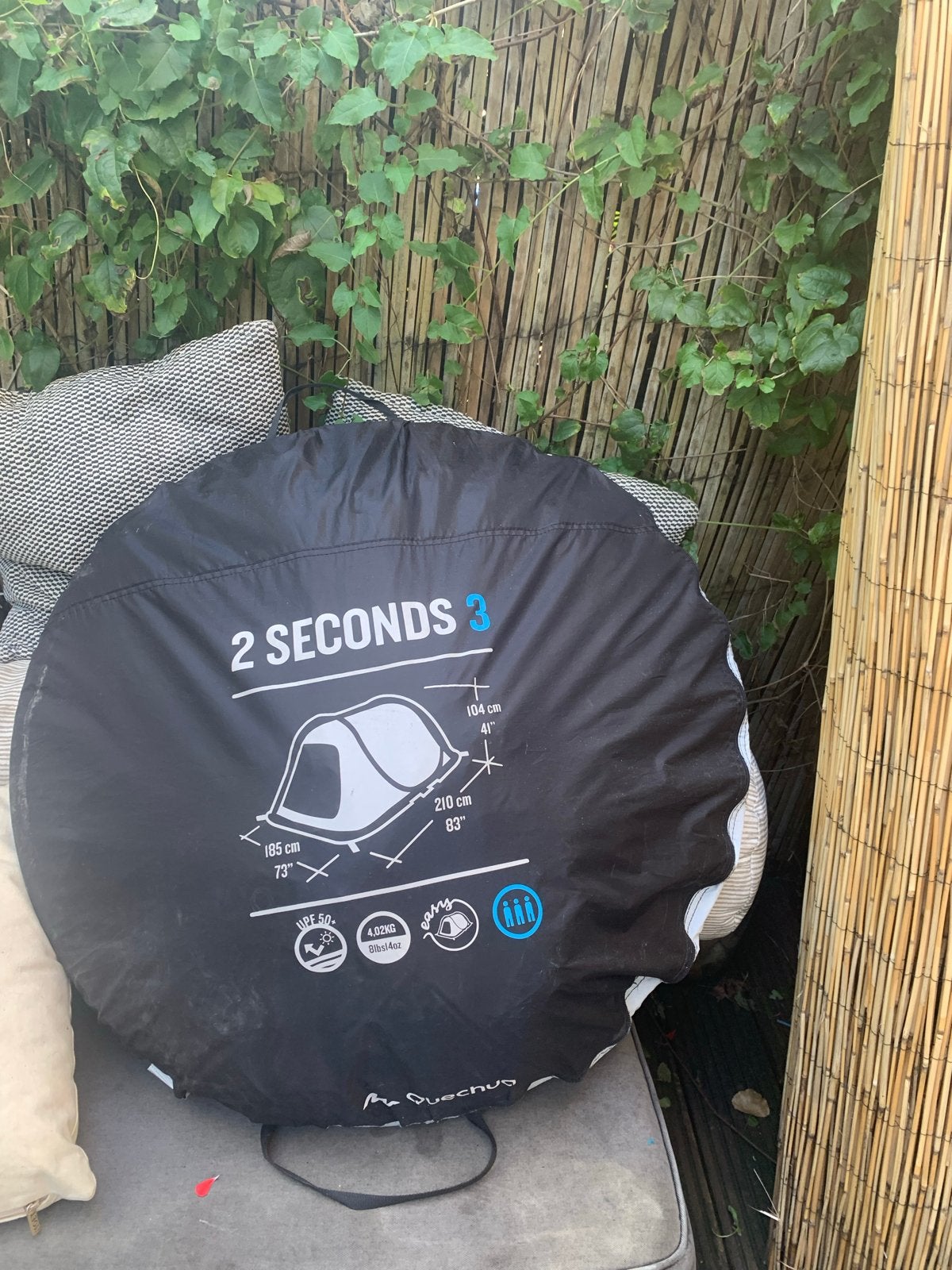 Quechua 2 Seconds 3-persoons pop-up tent, Ophalen, Zo goed als nieuw, Tot en met 3