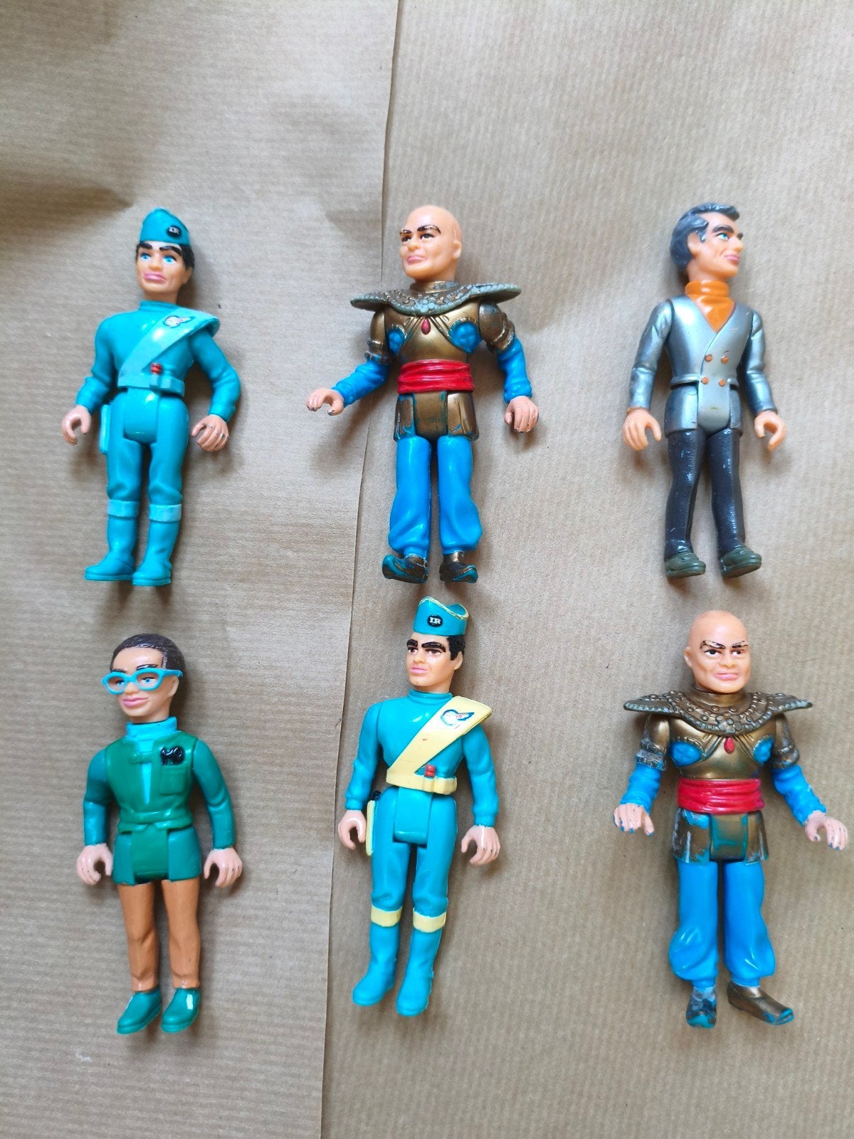 Vintage Thunderbirds Actiefiguren Set - 6 Stuks, Ophalen of Verzenden