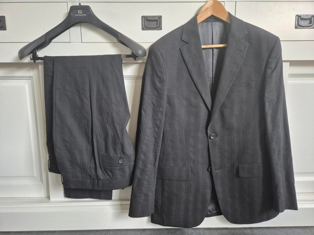 Gentiluomo pak (maat 46), Kleding | Heren, Ophalen of Verzenden, Zo goed als nieuw, Grijs, Gentiluomo