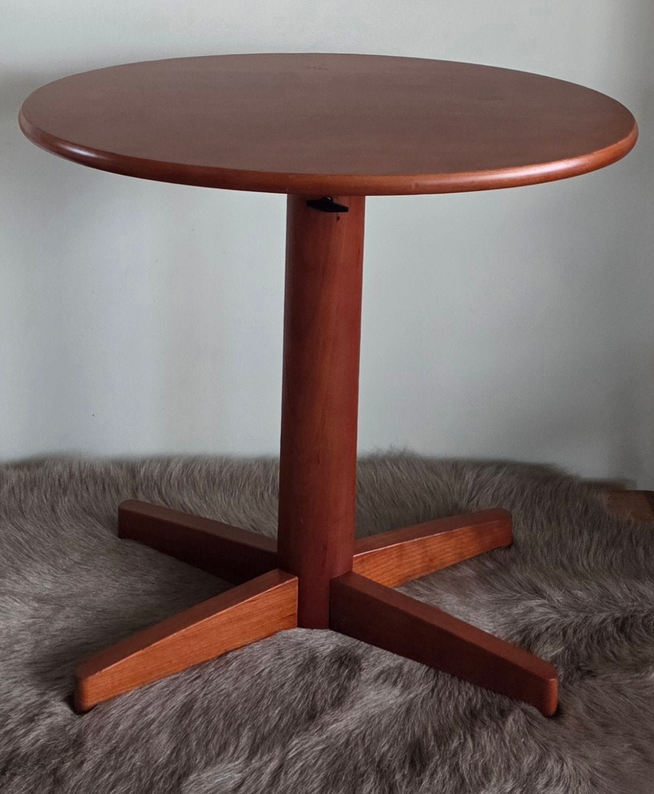 Prachtige Mid-Century Vintage Bijzettafel –Verstelbaar!, Ophalen, Ovaal, Hout, MCM