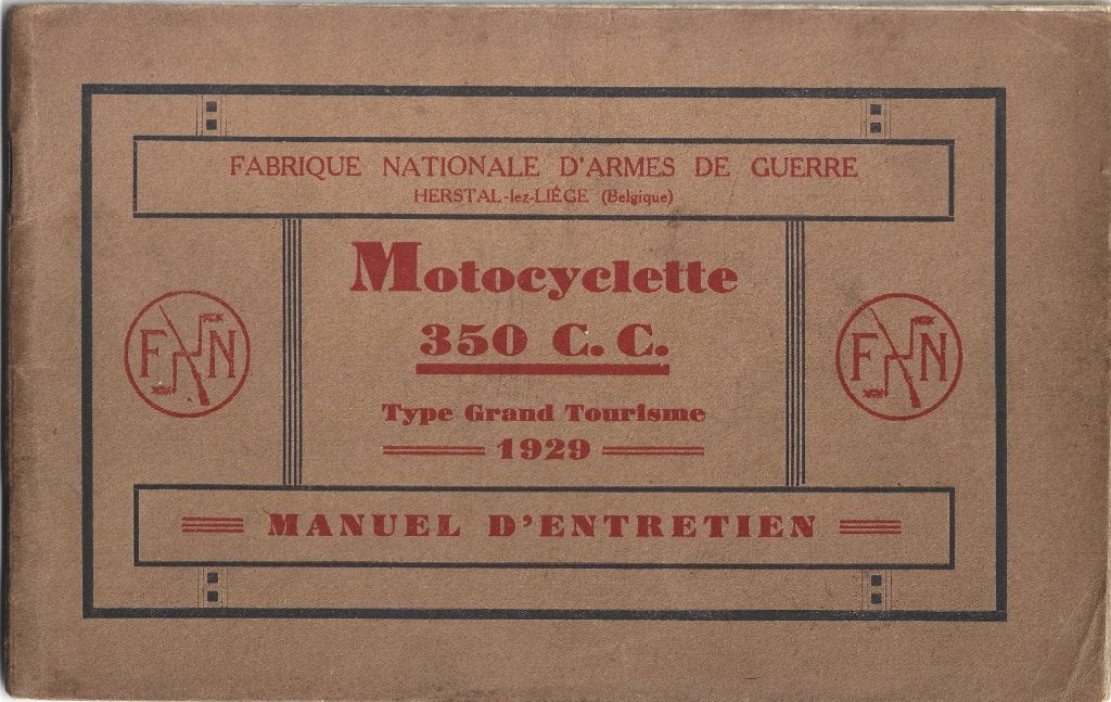 FN 350 cc Grand Tourisme 1929 manuel (8037z), Verzenden, Overige merken