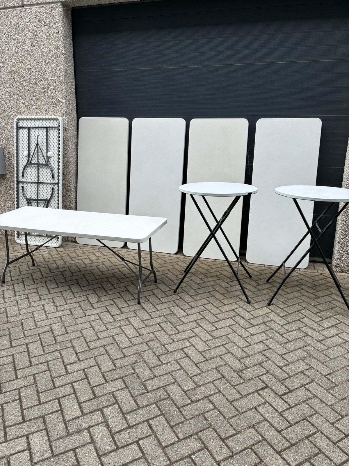 Te koop 6 stuks buffet tafel en 2 stuks statafel inklapbaar, Hobby en Vrije tijd, Ophalen, Zo goed als nieuw, Abraham of Sarah