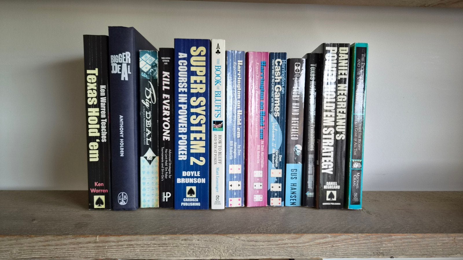 Collectie Pokerboeken - Strategie en Geschiedenis, Boeken, Literatuur, Ophalen of Verzenden, Gelezen, Doyle Brunson, Daniel Negreanu, Gus Hansen, Ken Warren