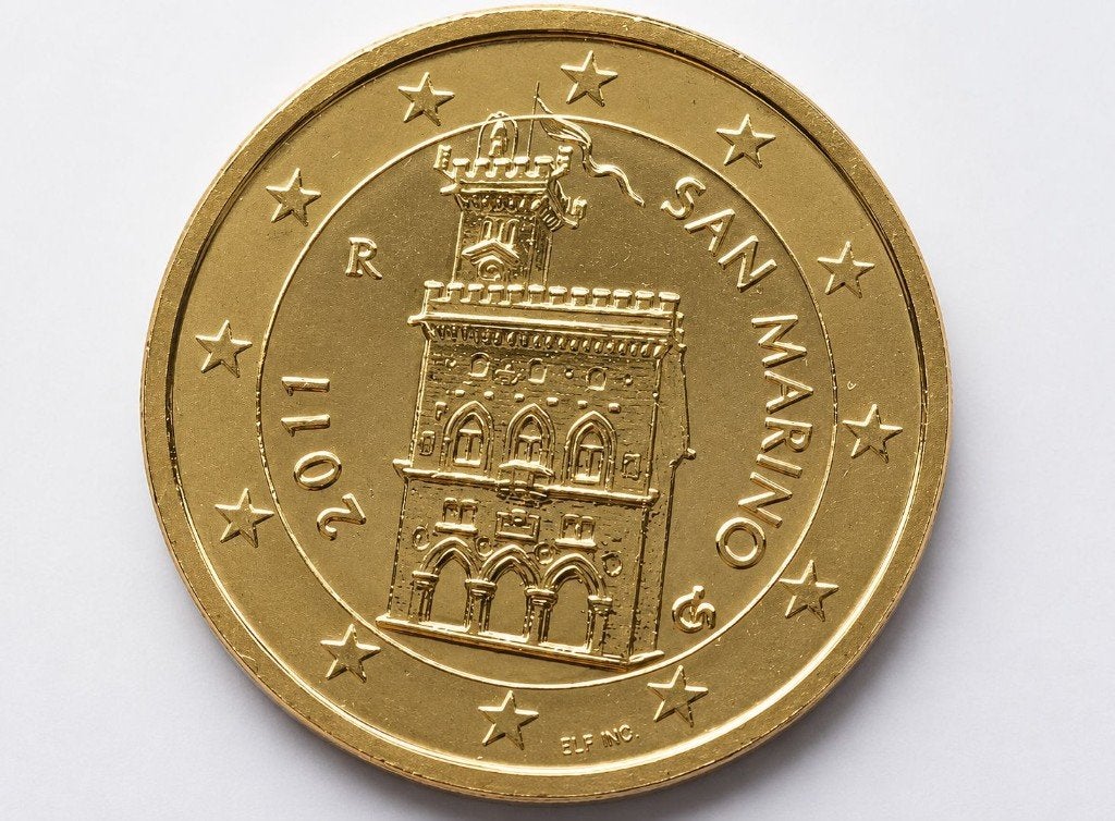 San Marino 2 euro 2011 "Normaal" - verguld, Ophalen of Verzenden, San Marino, 2 euro, Losse munt