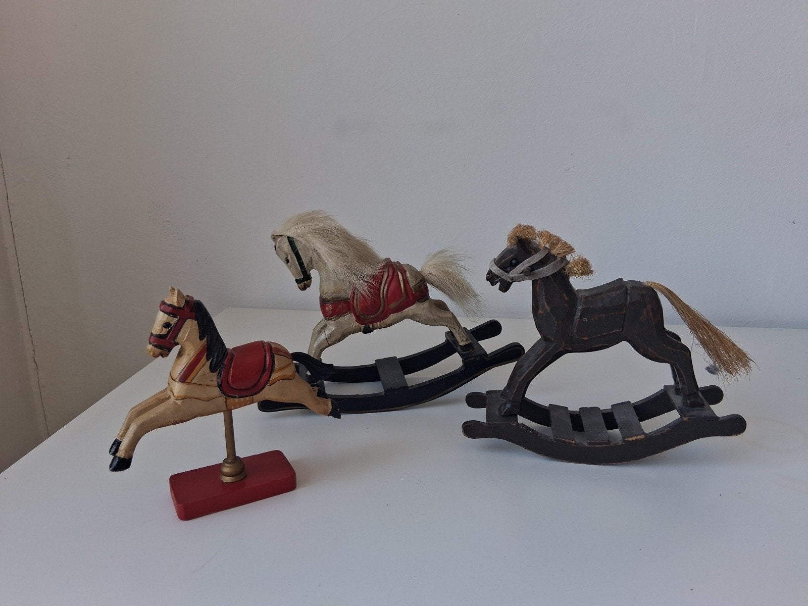 Set van 3 decoratieve hobbelpaardjes, Ophalen of Verzenden, Jongen of Meisje