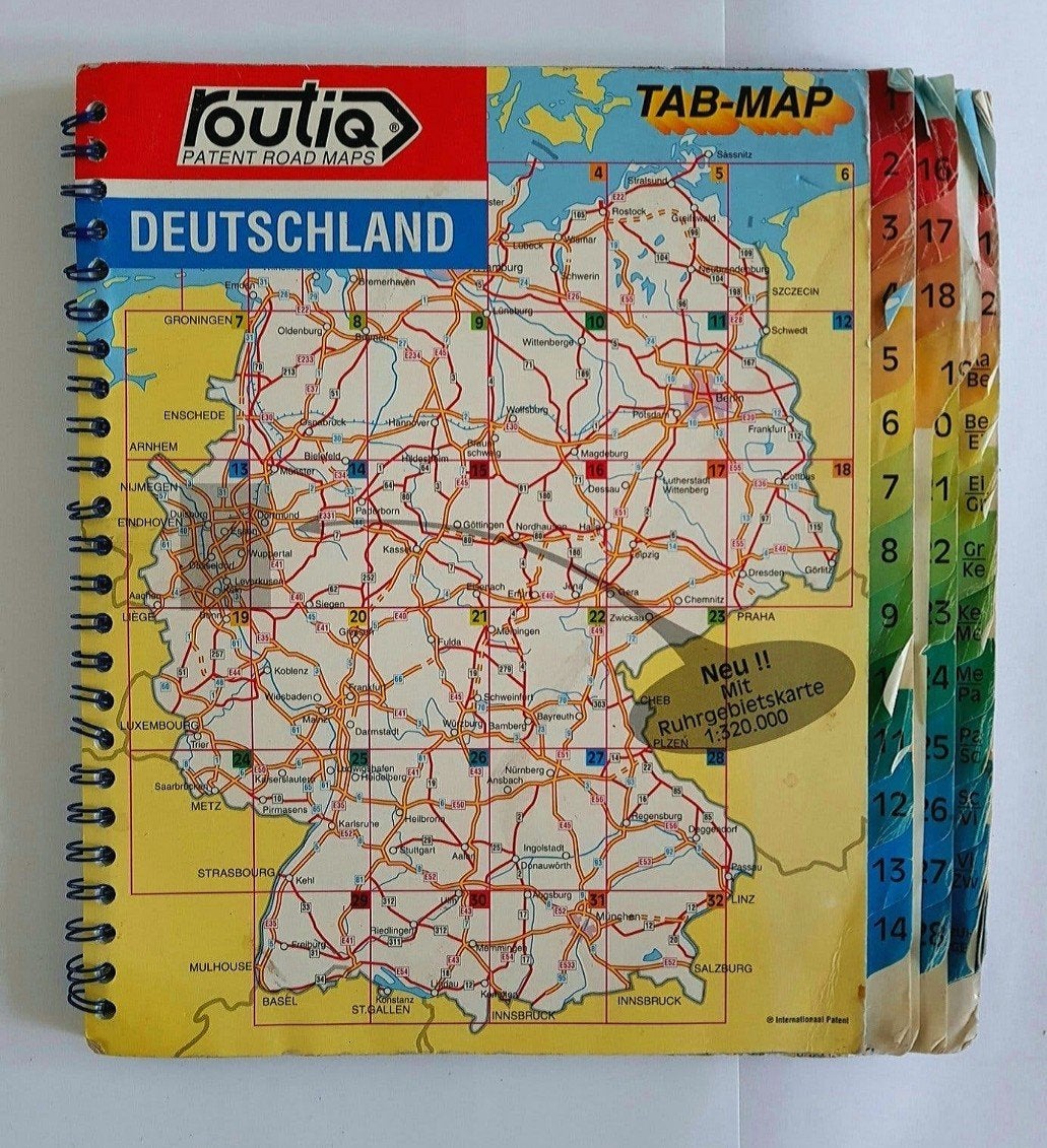 Auto wegenkaart boek Duitsland Routiq Tab-map (2005), Boeken, Atlassen en Landkaarten, Gelezen, 2000 tot heden, Ophalen of Verzenden