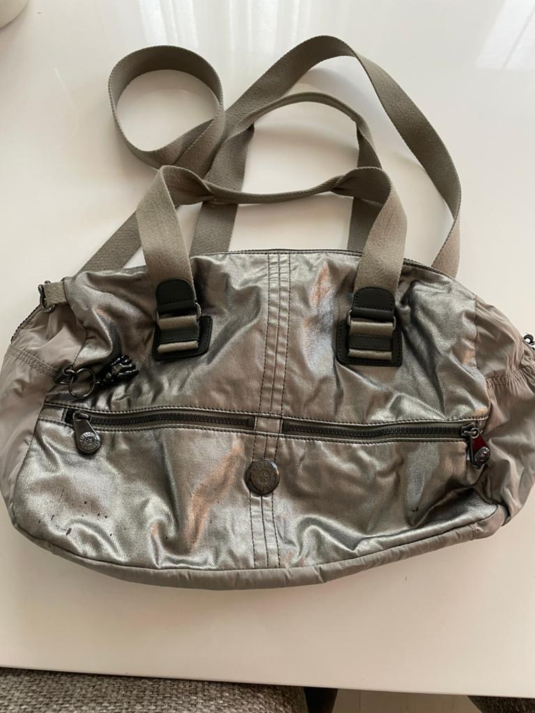 Kipling donker zilveren damestas, igs, Sieraden, Tassen en Uiterlijk, Ophalen of Verzenden, Gebruikt, Overige kleuren, Handtas