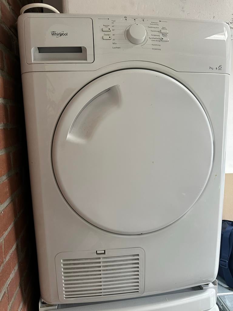 Whirlpool condensdroger 7kg met storing, Ophalen, 6 tot 8 kg, Voorlader, Niet werkend