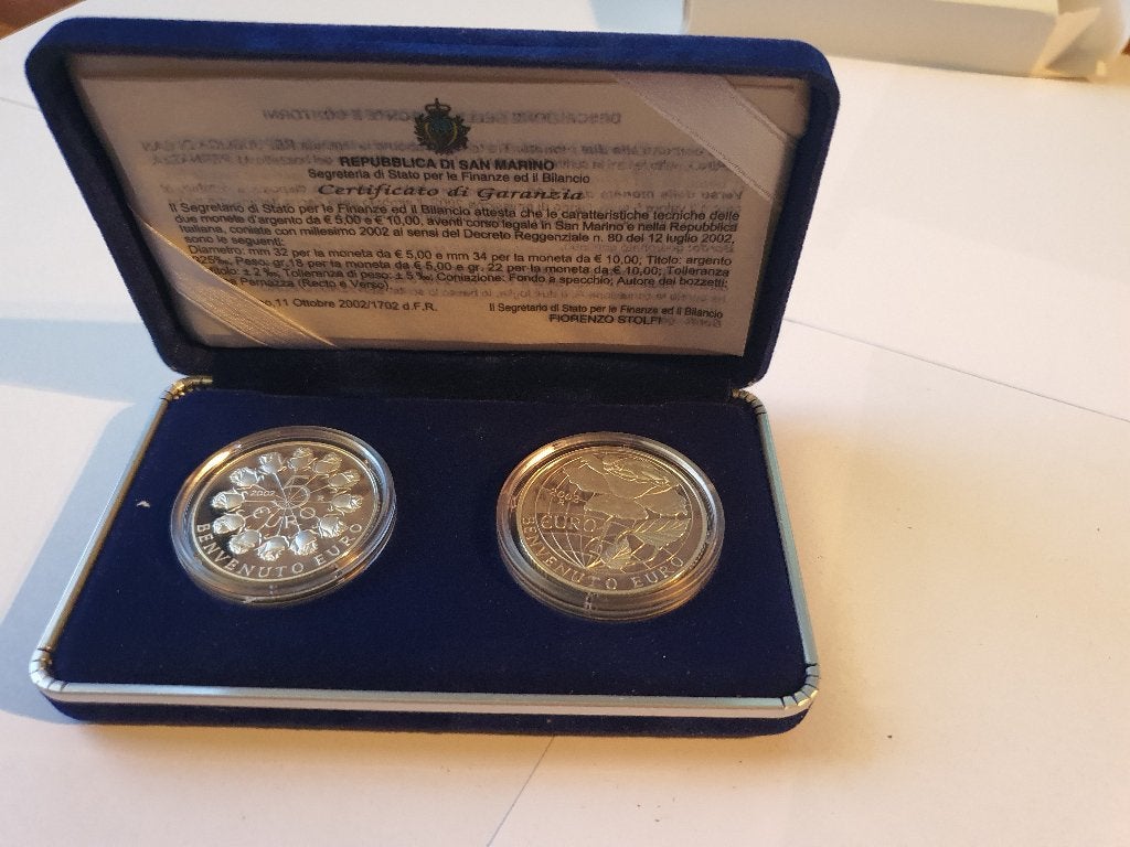 Euro muntset San Marino 2002, Postzegels en Munten, Munten | Europa | Euromunten, Setje, Zilver, San Marino, Overige waardes