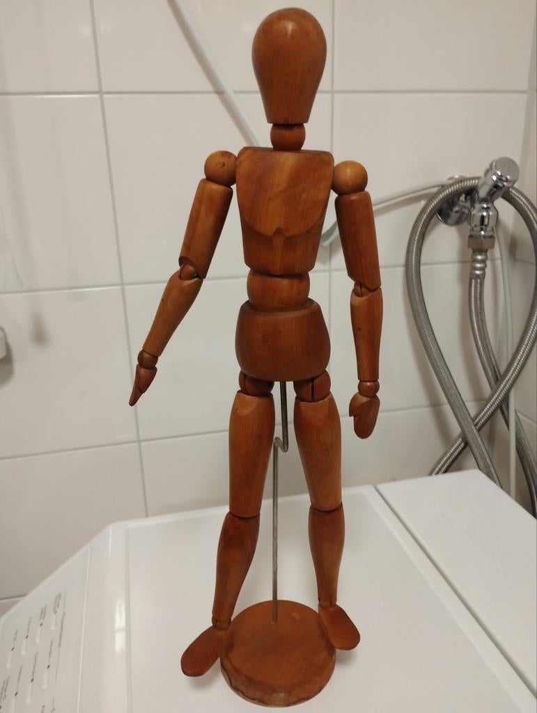 Oude houten pop mannequin, Ophalen of Verzenden