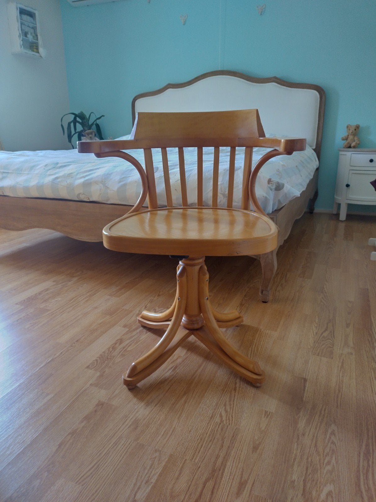 Antieke Vintage Bentwood Thonet Bureaustoel Radomsko Jaren50, Ophalen