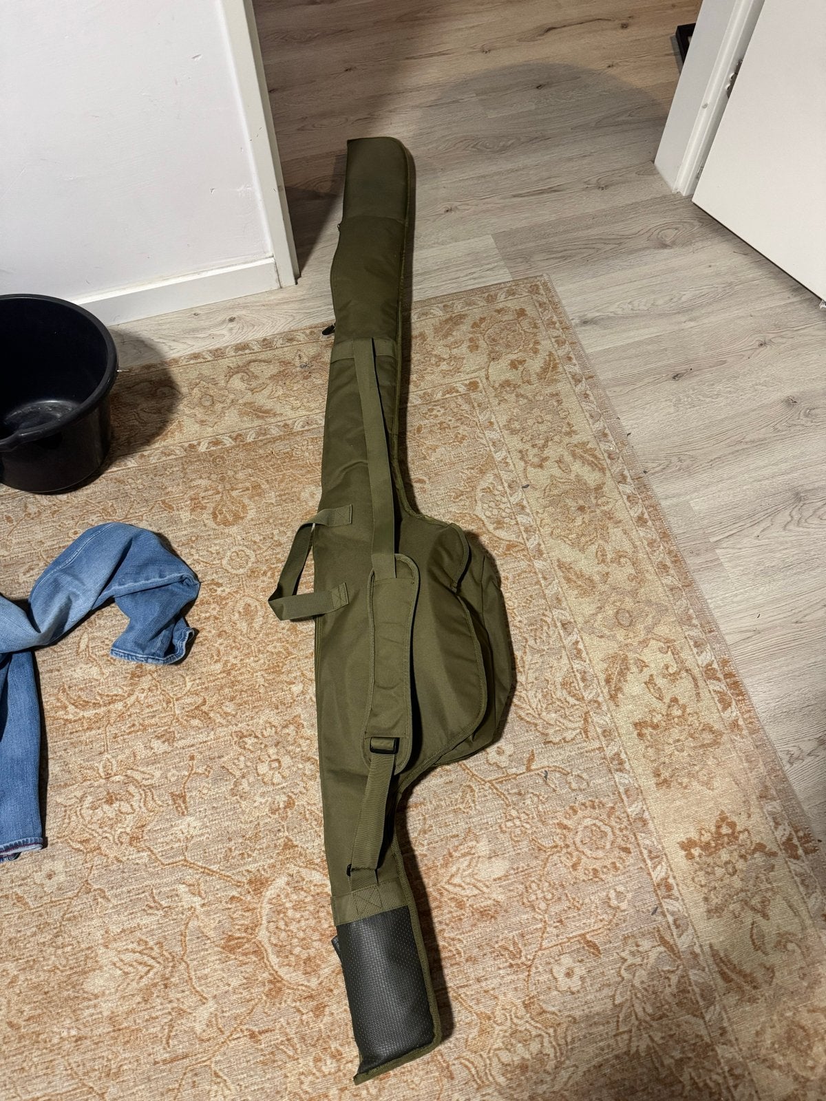 Karperhengel met molen en hoes, Ophalen, Gebruikt, Complete hengel