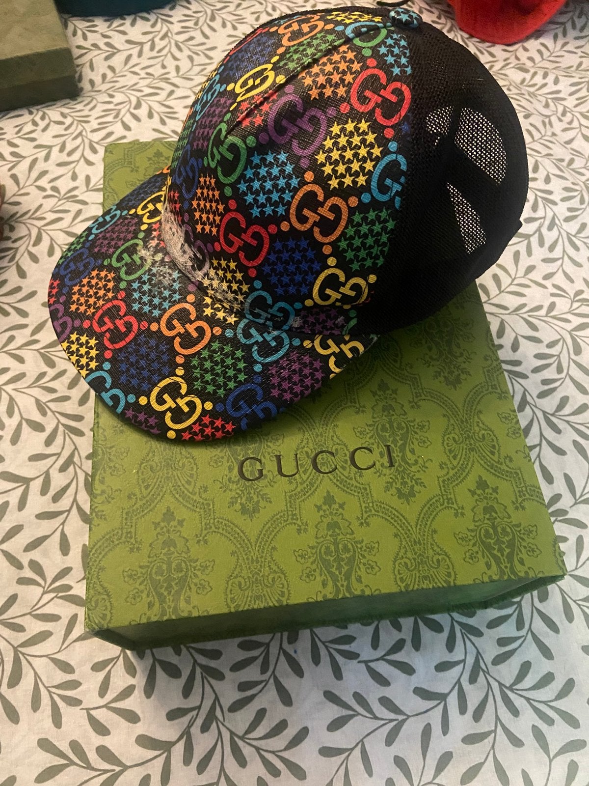 Gucci pet limited edition multicolor, Kleding | Heren, Hoeden en Petten, Ophalen of Verzenden, Gedragen, 57 cm (M, 7⅛ inch) of minder