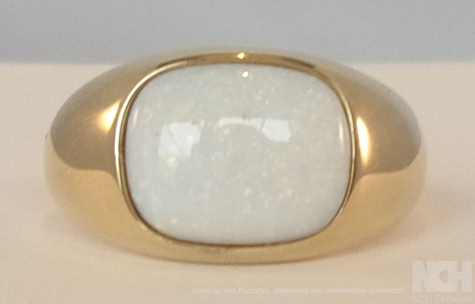 HEREN (pink)ring met witte Opaal, BCI, nieuw, goud, Sieraden, Tassen en Uiterlijk, 18 tot 19, Verzenden, Wit, Heer