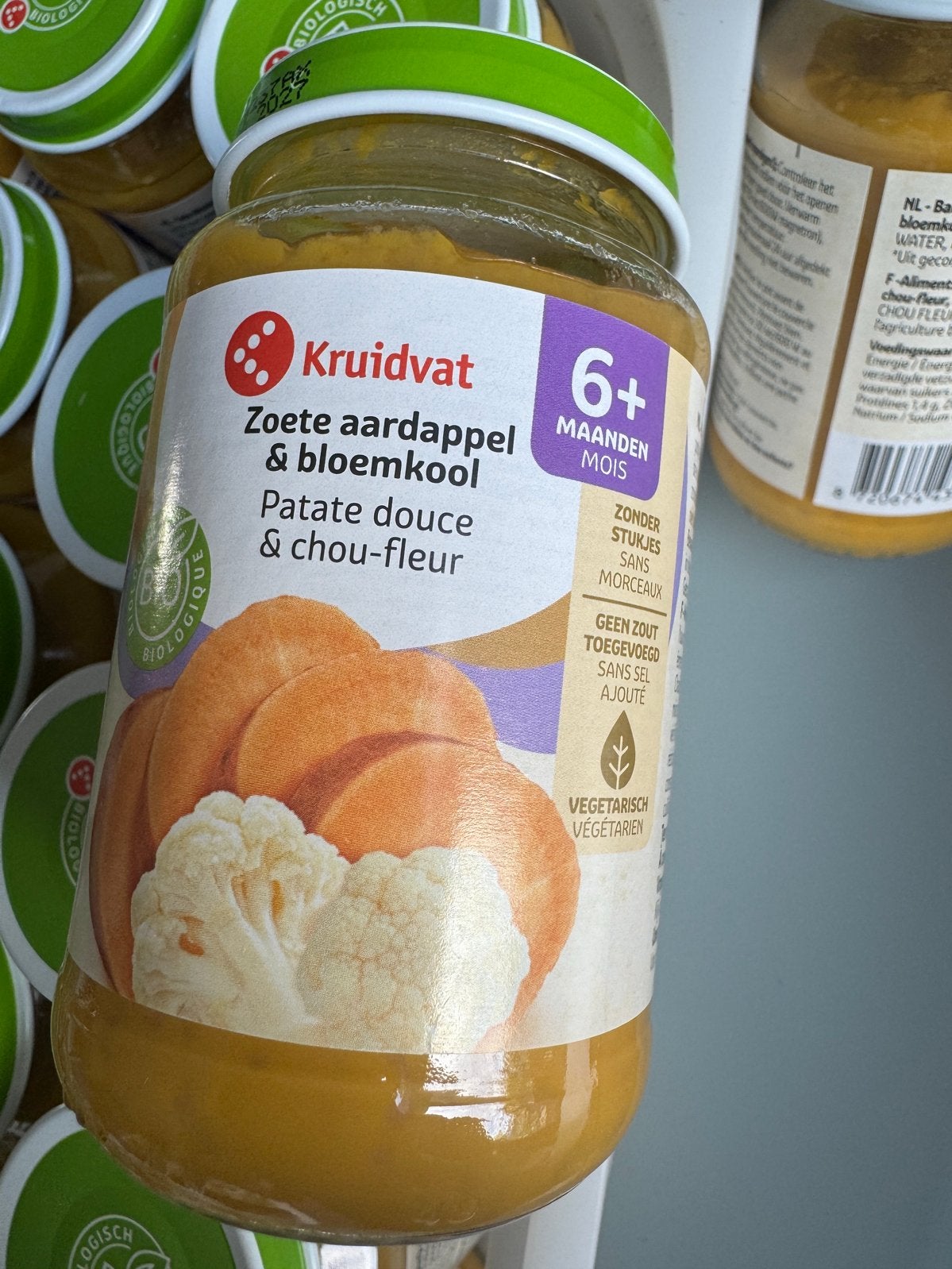 Kruidvat Biologische Babyvoeding Zoete Aardappel & Bloemkool, Ophalen, Nieuw, Babyvoedingmaker, Overige merken