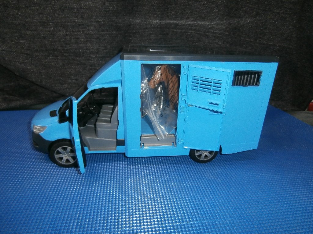 Bruder Nieuwe Blauwe Mercedes Sprinter Paardenwagen, Ophalen, Nieuw