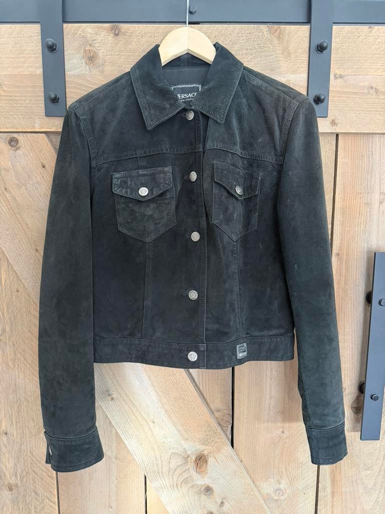 Versace  – vintage suède jas | gelimiteerd, Ophalen of Verzenden, Zo goed als nieuw, Maat 36 (S)