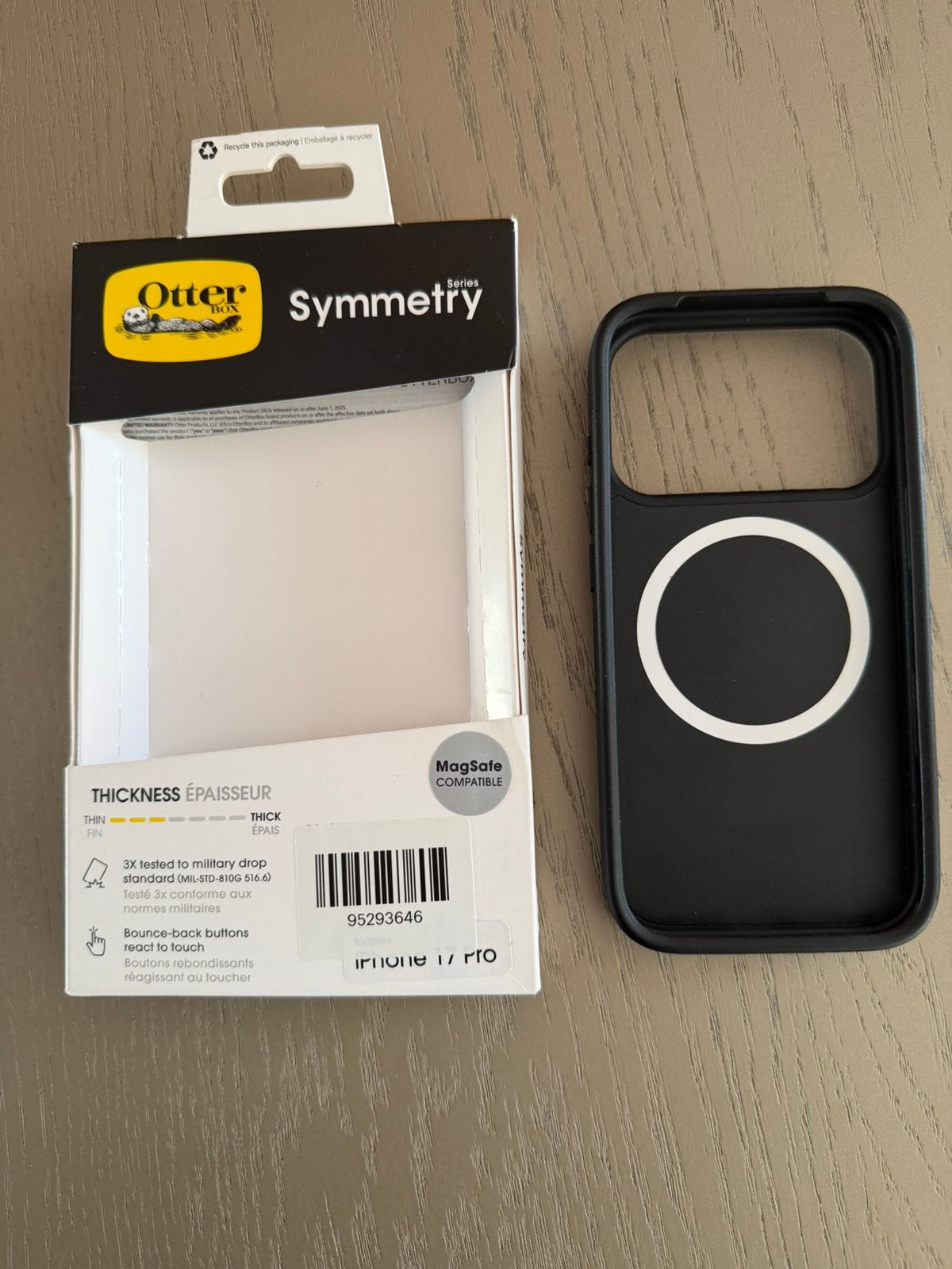 Otterbox Symmetry iphone 17pro magsafe, Telecommunicatie, Kunststof, Zwart, MagSafe, Frontje of Cover