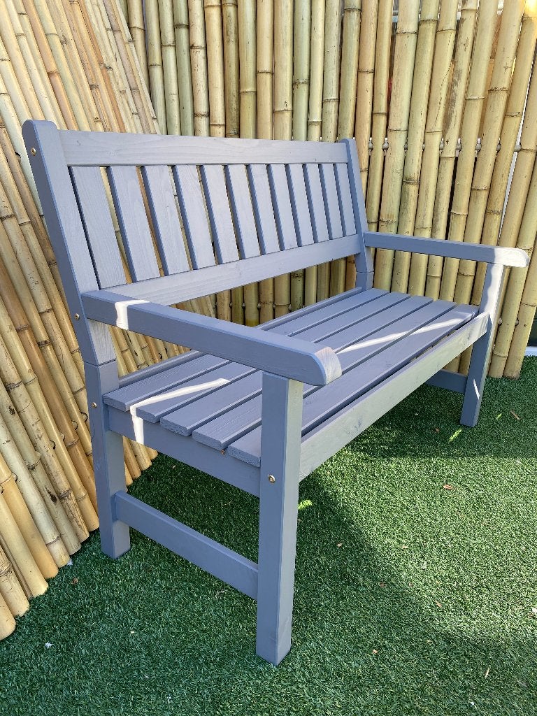 Tuinbank Bordeaux, afm. 126 x 70 x 90 cm - grijs, Ophalen, S&S Import/Export, Info@sensimport.nl, Tweepersoons