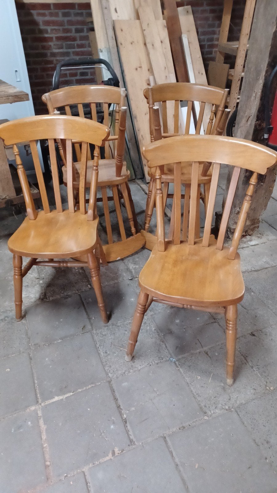 6 stevige eetkamerstoelen met gebruikssporen, Ophalen, Gebruikt, Overige kleuren, Vijf, Zes of meer stoelen