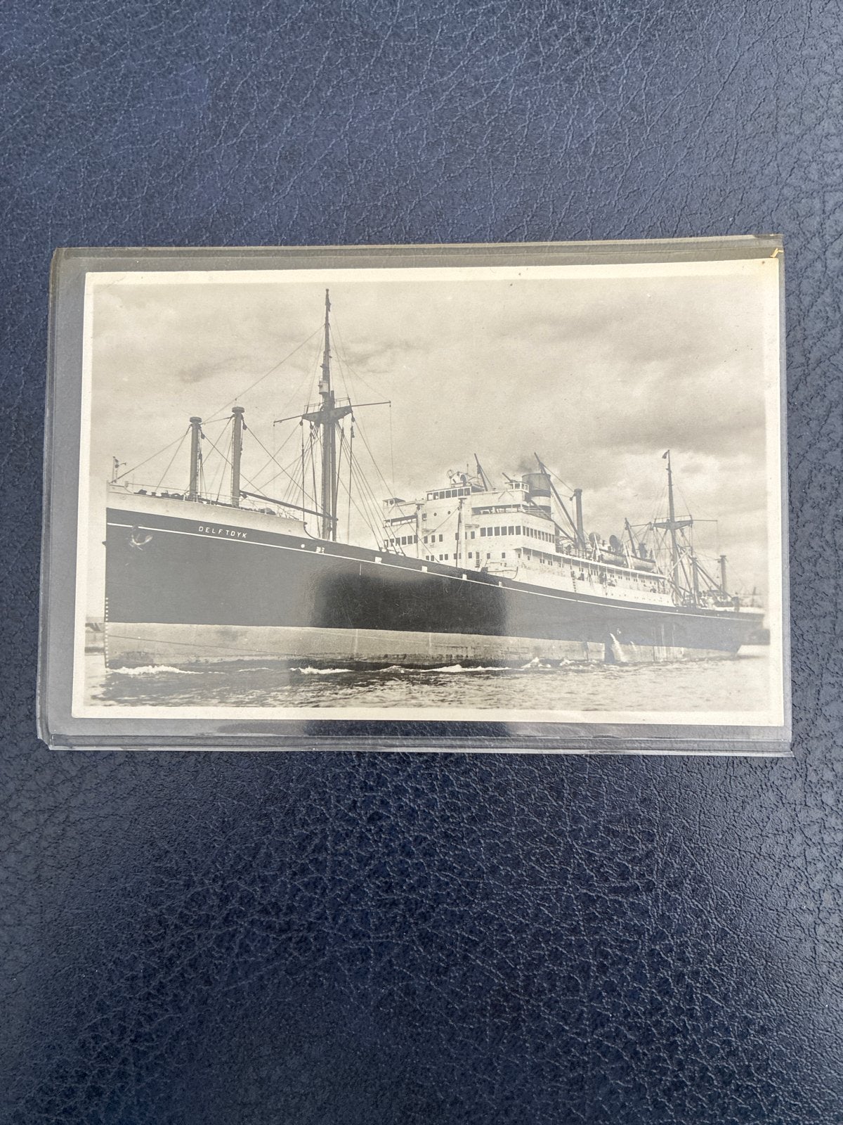 Zeldzame ansichtkaart s.s. Delftdijk Holland Amerika Lijn 19, Verzamelen, Ophalen of Verzenden, 1940 tot 1960, Gelopen
