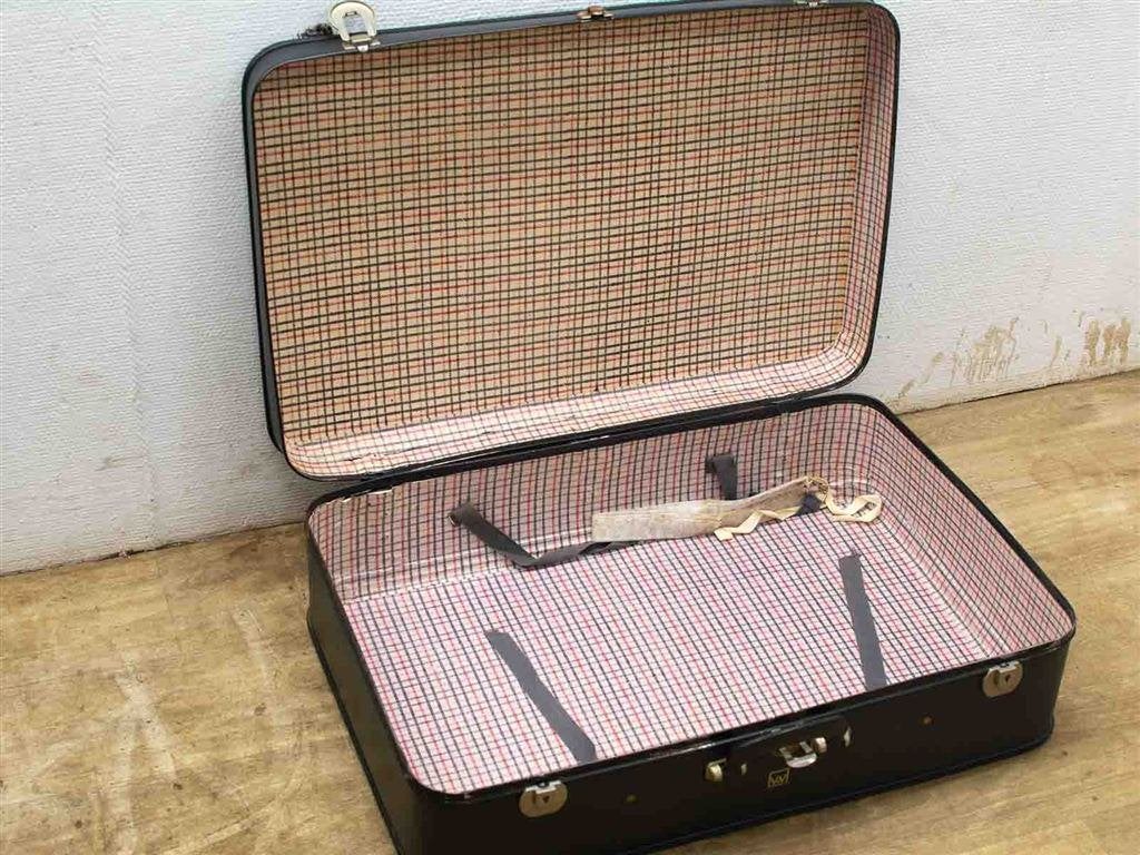 Vintage koffer zwart 28757, Sieraden, Tassen en Uiterlijk, Ophalen of Verzenden, Gebruikt, Overige materialen, 70 cm of meer