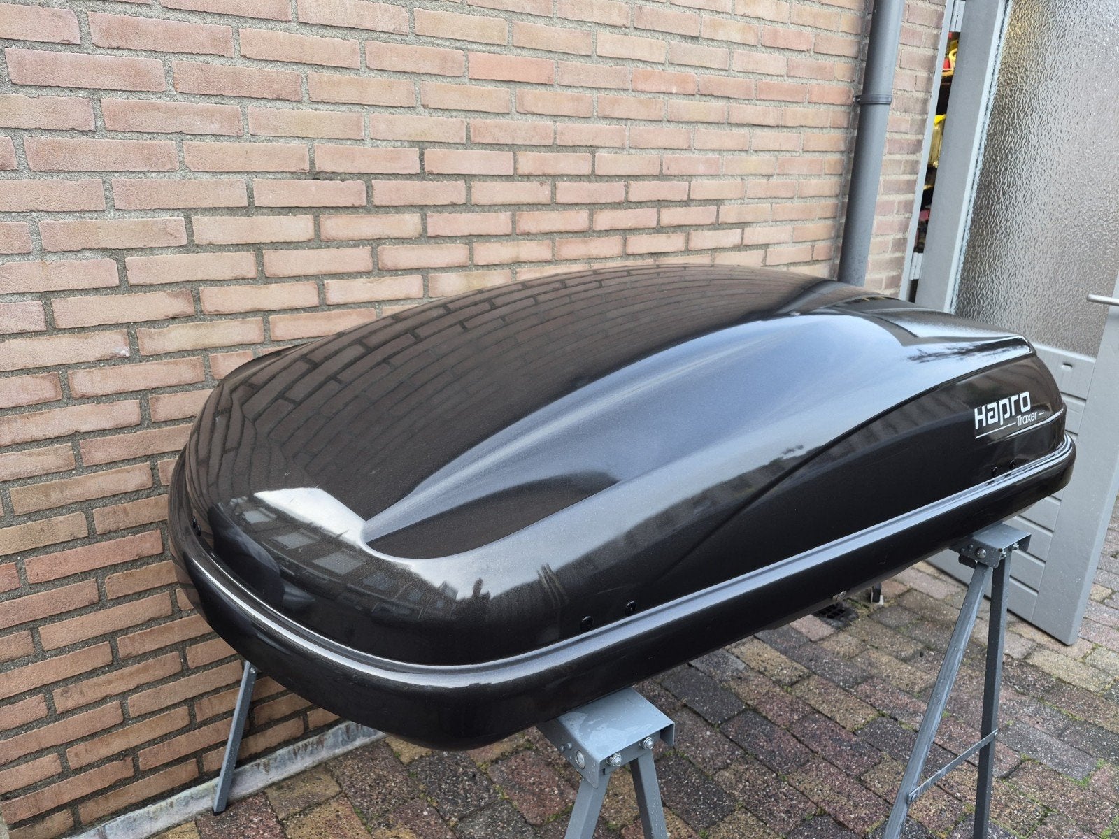 Hapro Traxer 4.7 370L Antraciet Glossy Dakkoffer, Auto diversen, Dakkoffers, Ophalen, Zo goed als nieuw
