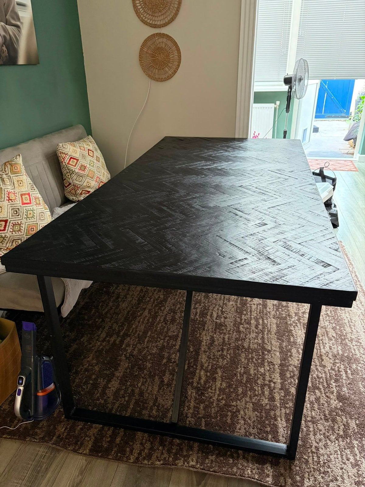 Mooie zwarte keuken tafel, Ophalen, Zo goed als nieuw, Rechthoekig, 50 tot 100 cm