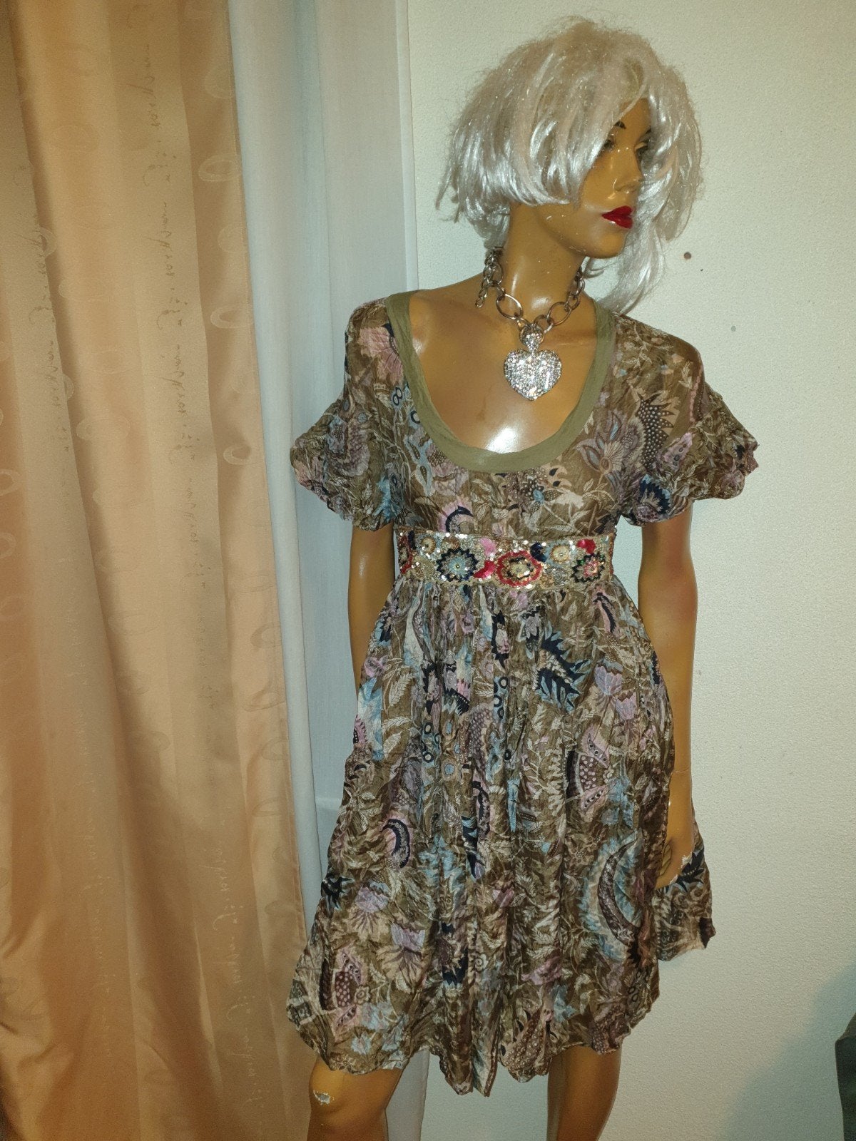 Twin-Set Zijden Jurk met Paisley Print - Maat M, Maat 38/40 (M), Twinset, Overige kleuren, Ophalen of Verzenden