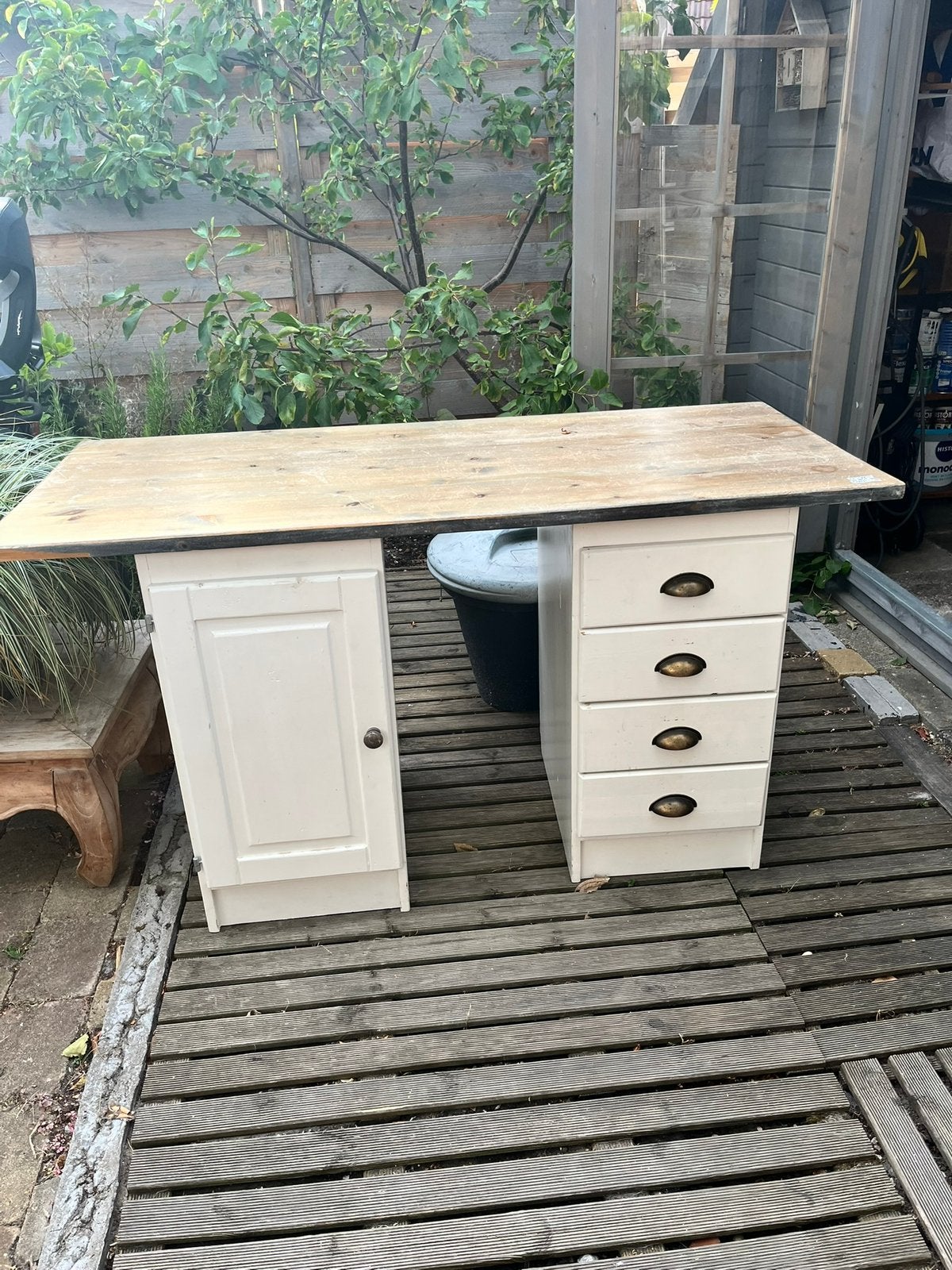 Leuk brocante bureau!, Demontabel, Scandinavisch, Hout, Schoolbureau