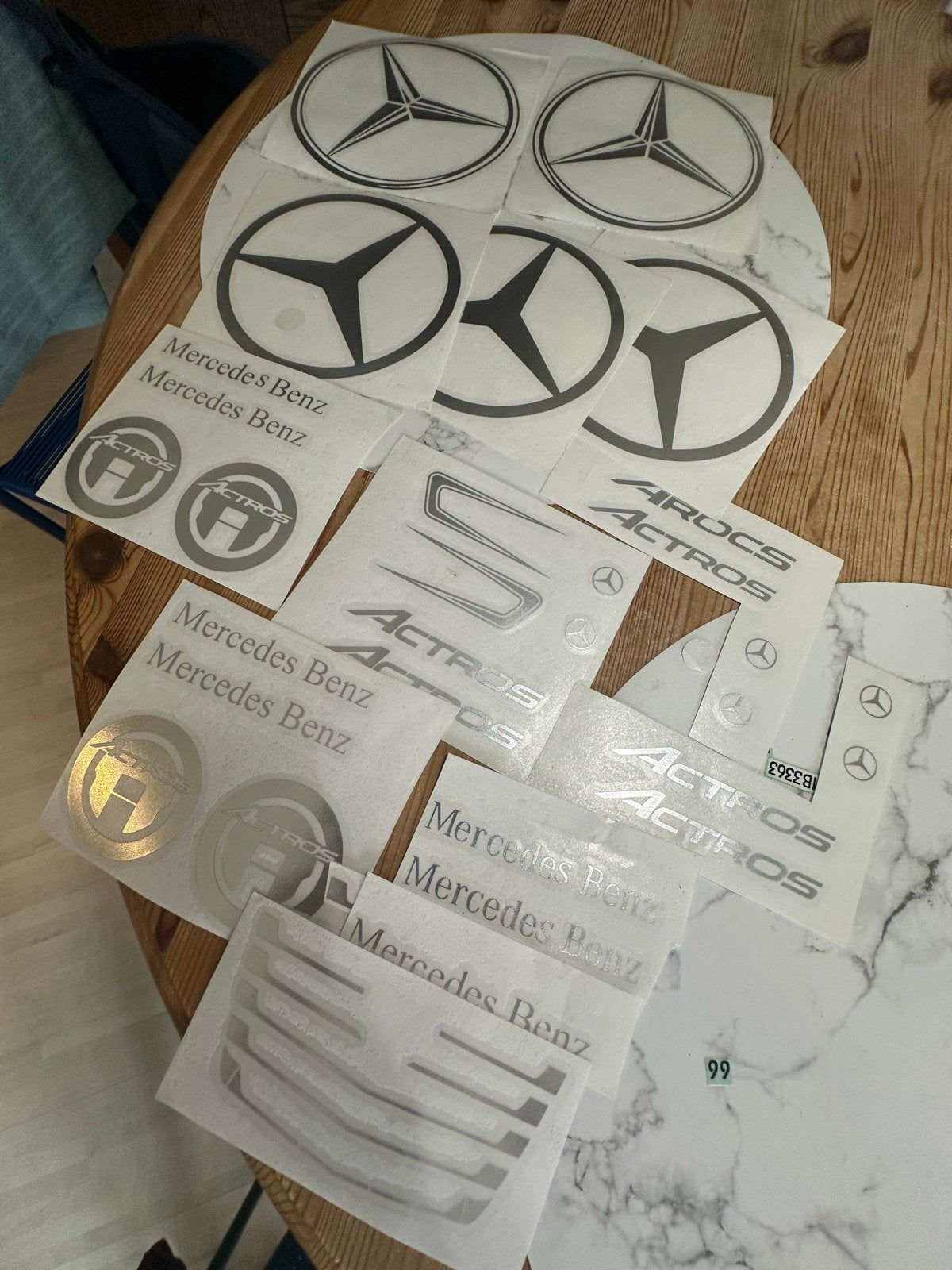 Modelbouw 1:14 Chromen Stickers Mercedes Benz Actros, Ophalen of Verzenden, Nieuw