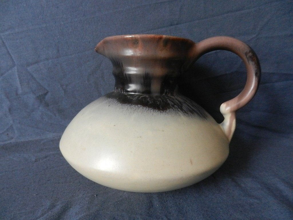 Aardewerk kan met oor geribde hals Katwijk Klinkenberg 14,8, Antiek en Kunst, Ophalen of Verzenden