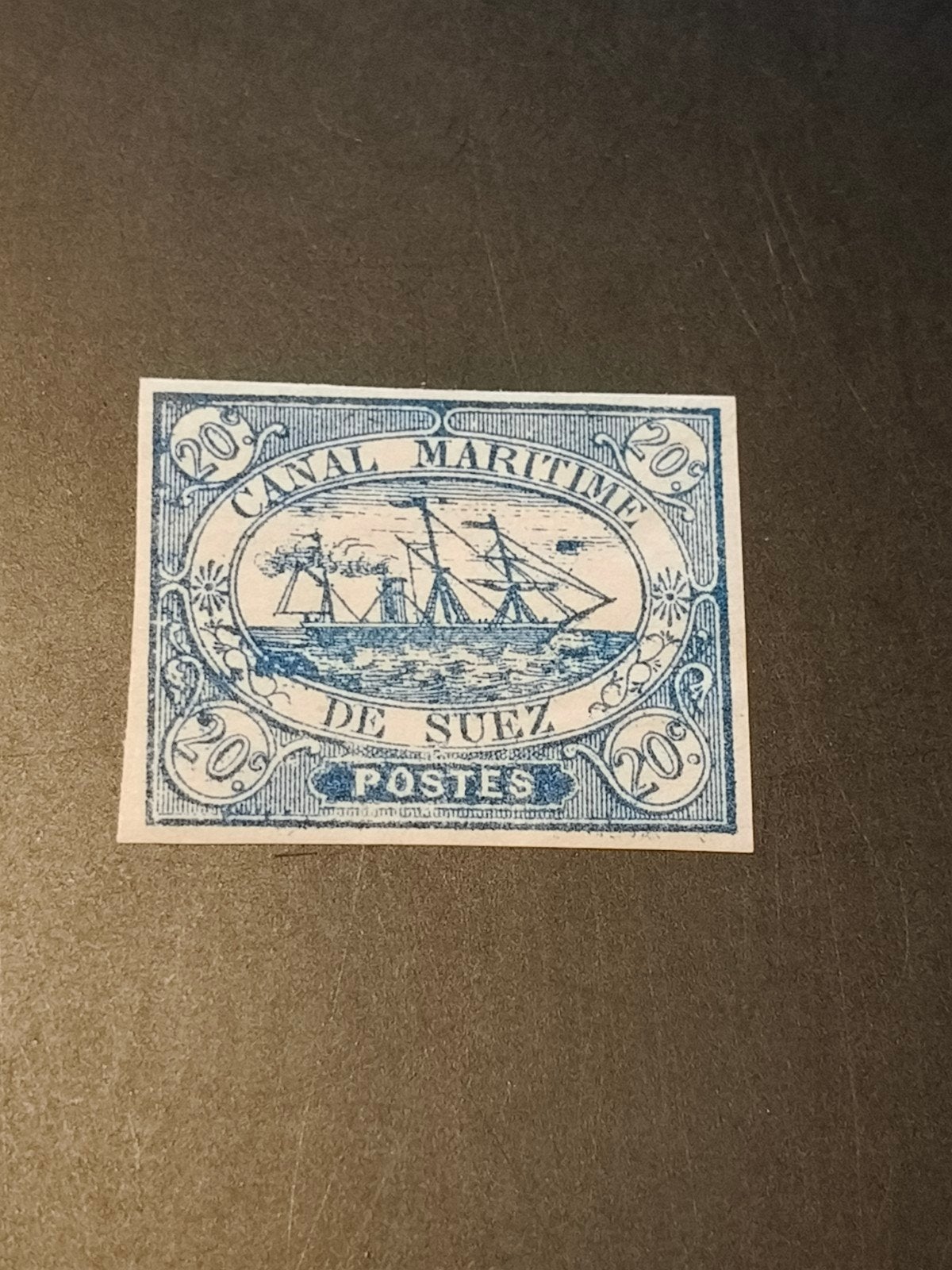 Suez Canal Company 20 centimes 1868, Sg 3, Ophalen of Verzenden, Overige landen