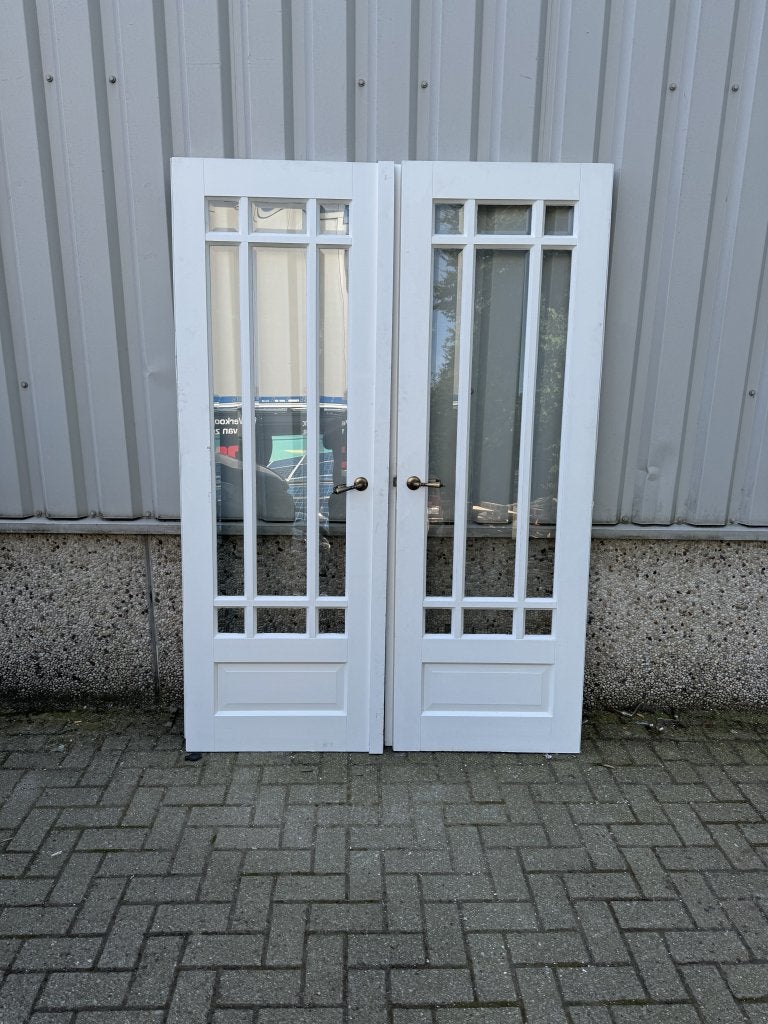 Werkelijk als nieuw setje ensuitedeuren met facetglas, La belle porte, Jurgen.hoogenboezem@gmail.com, 120 cm of meer, Binnendeur