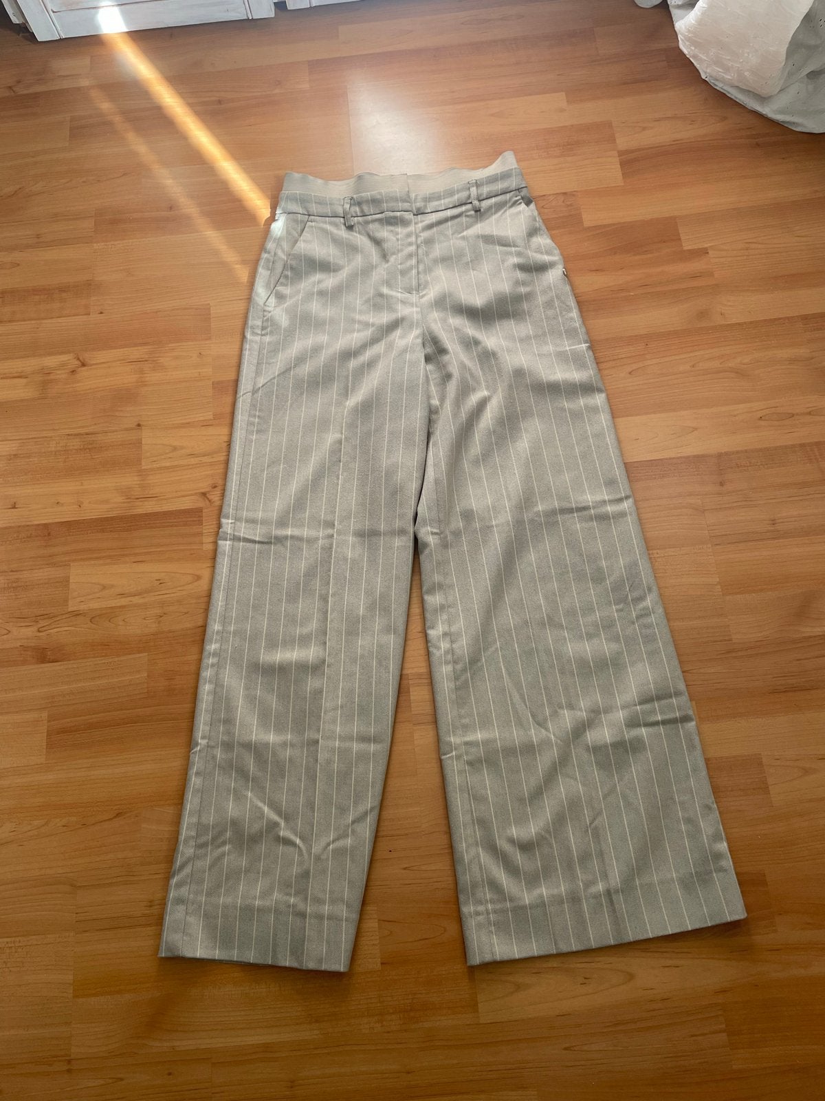 Josh V Pantalon Maat S Beige met Krijtstreep Wijde Pijpen, Beige, Ophalen of Verzenden, Maat 36 (S), Lang