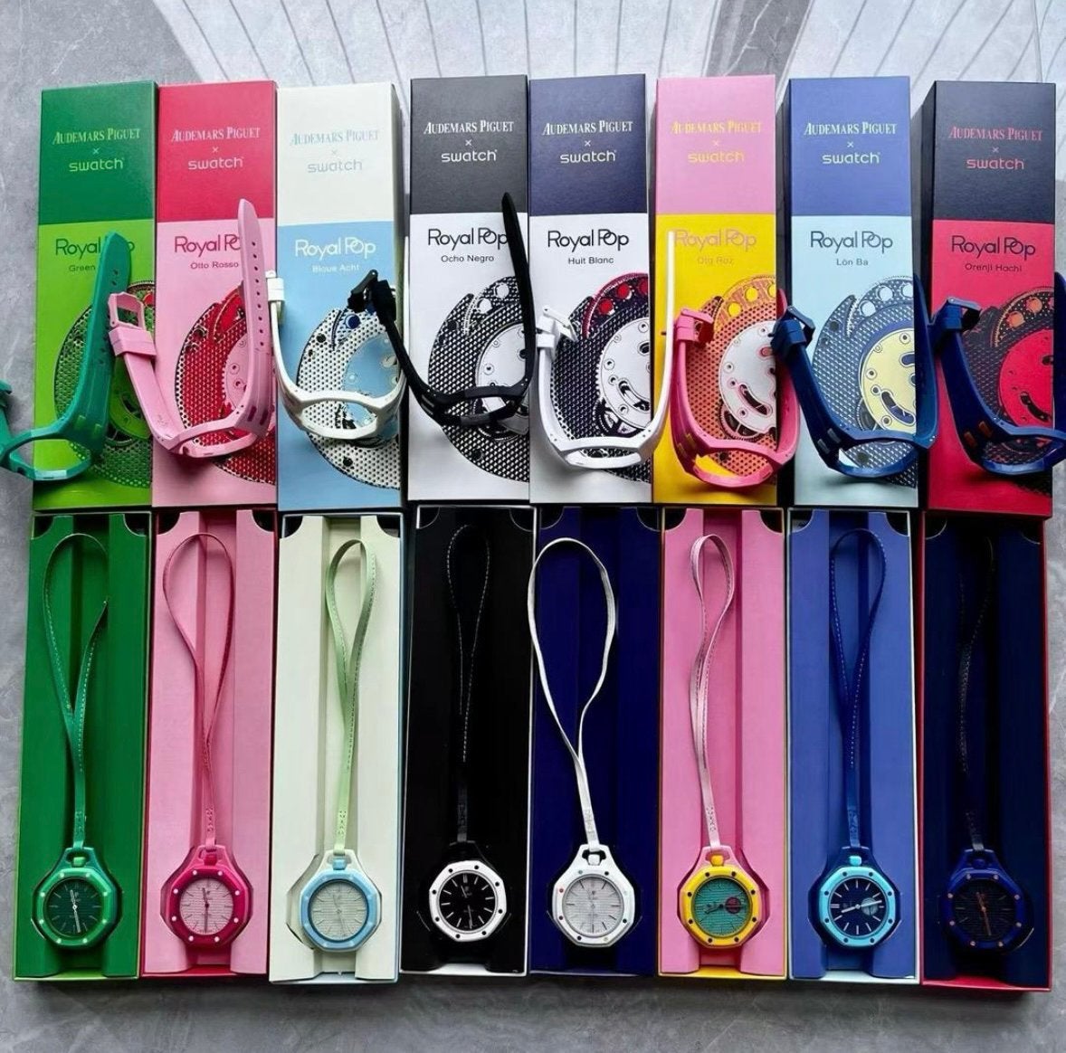 Swatch Royal Pop - Audemars Piquet x Swatch + Custom Strap, Verzenden, Nieuw, Android