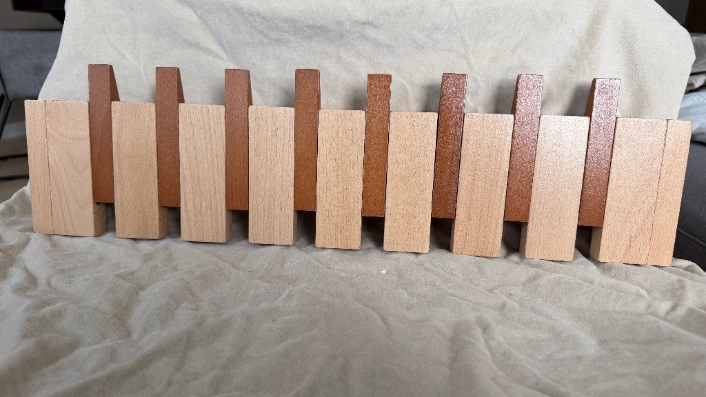 Houten wandkapstok met 10 inklapbare haken, Wandkapstok, Nieuw, Ophalen of Verzenden, Minder dan 100 cm