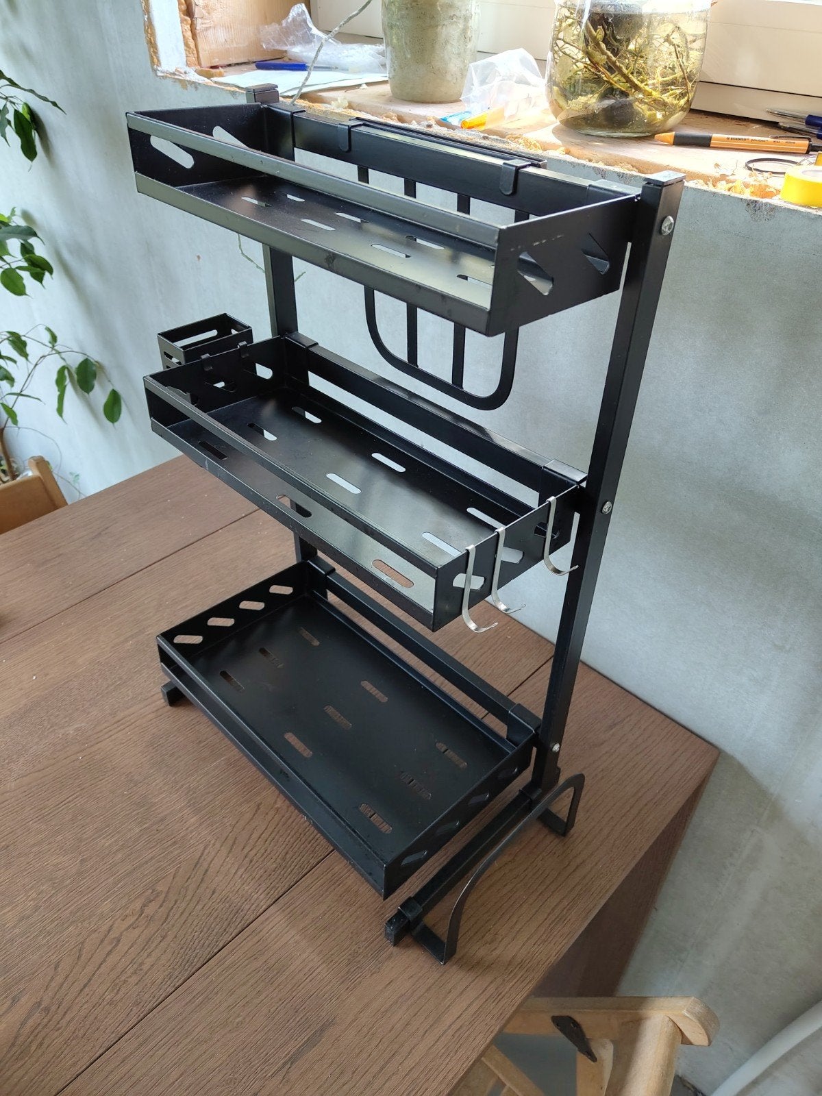Keuken Organizer - Zwart Metalen Rek met 3 Lagen, Huis en Inrichting, Keuken | Keukenbenodigdheden, Overige typen, Nieuw, Ophalen of Verzenden