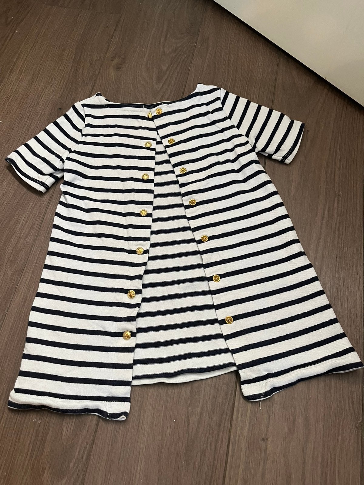 Petit Bateau jurk 4 jaar maat 104, Zwart, Ophalen of Verzenden, Zo goed als nieuw, Korte mouw