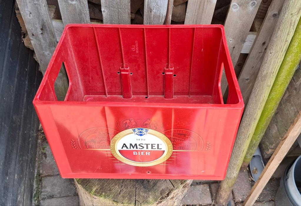 Fiets krat met drager - Amstel Bier krat, Ophalen, Gebruikt, Amstel