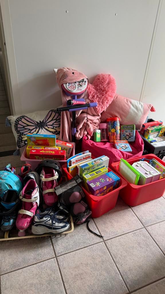 Grote partij speelgoed, boeken, puzzels en rolschaatsen, Kinderen en Baby's, Speelgoed | Overig, Ophalen, Gebruikt, Jongen of Meisje