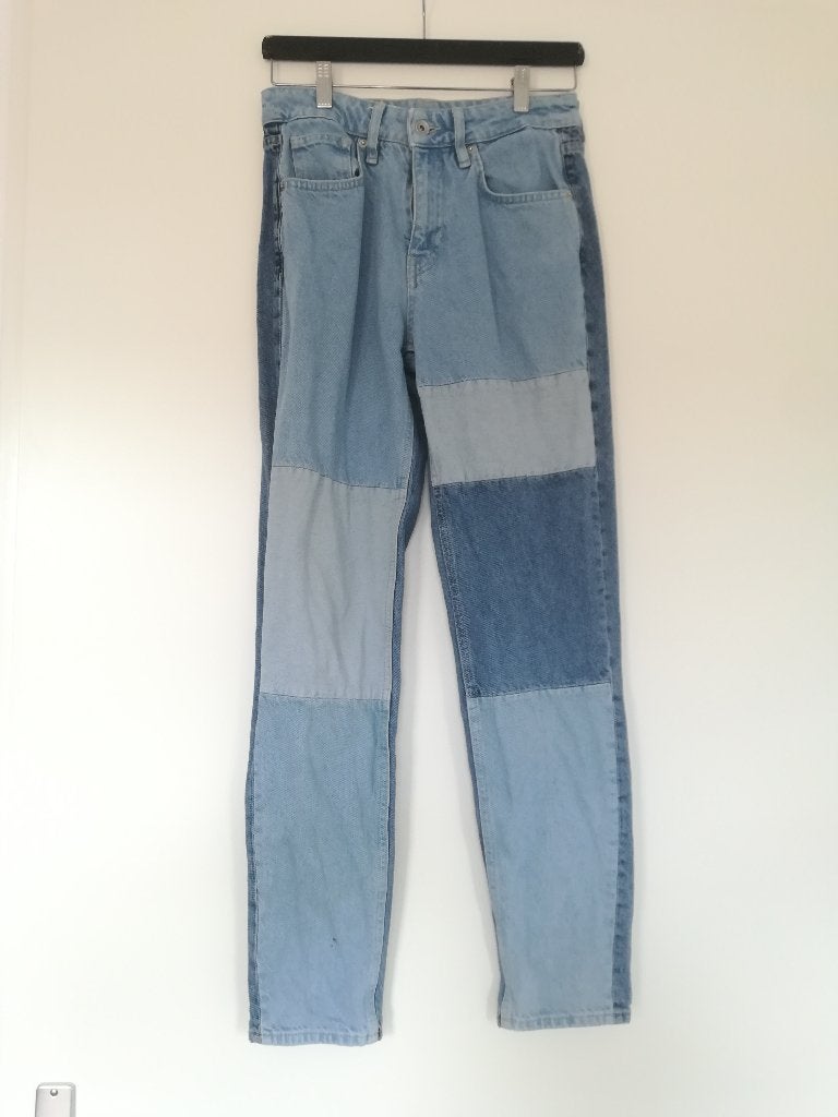 Yezz Patchwork Jeans Blauw maat 26, Blauw, Yezz, Ophalen of Verzenden, Zo goed als nieuw