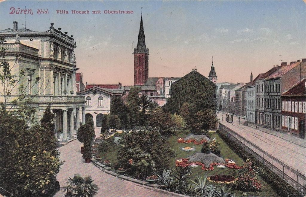703-229-043 Düren Rhld Villa Hoesch mit Oberstrasse, Ophalen of Verzenden, Voor 1920, Duitsland