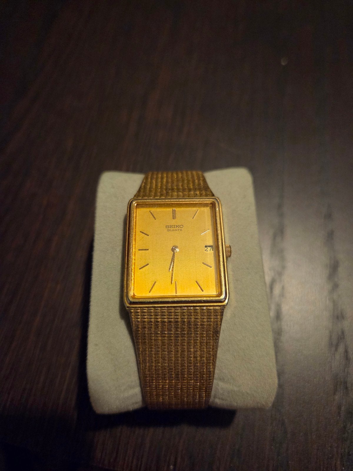 Gouden Seiko Quartz Horloge - Vintage Stijl, Sieraden, Tassen en Uiterlijk, Gebruikt, Polshorloge, Overige materialen, Ophalen of Verzenden
