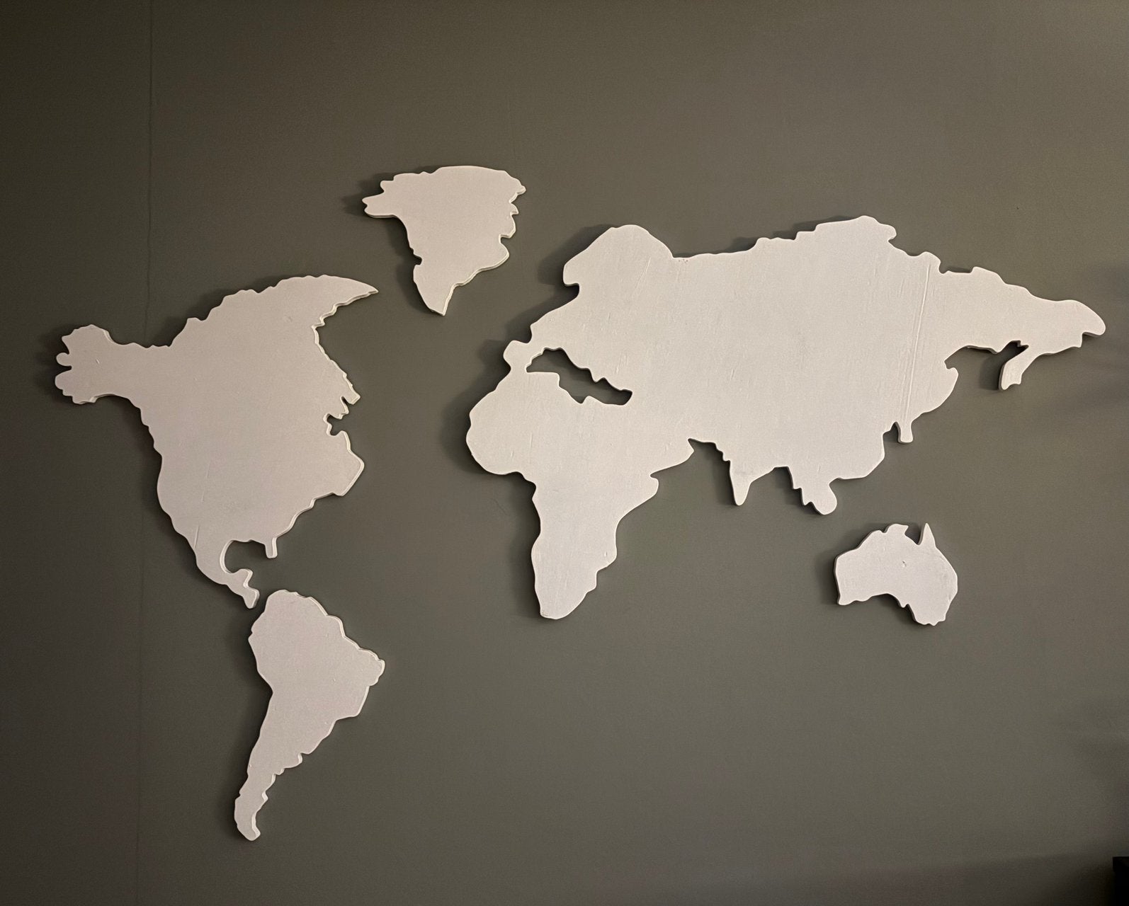 Wereldkaart wanddecoratie, Gebruikt, Hout, 100 cm, Ophalen of Verzenden