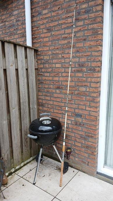 Zware werphengel met Noris Shakespeare molen, Ophalen of Verzenden, Gebruikt, Werphengel