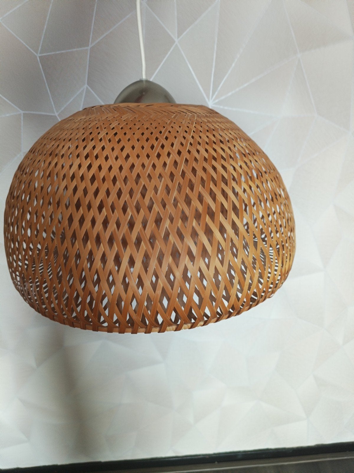 Rotan lamp - rieten lampenkap, Ophalen, Gebruikt, Natuurlijk materiaal, Bohemian