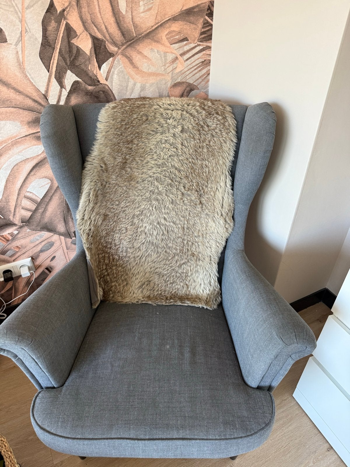 IKEA Strandmon Fauteuil Grijs - Gebruikt in Kinderkamer, Ophalen, Gebruikt, Stof, 75 tot 100 cm