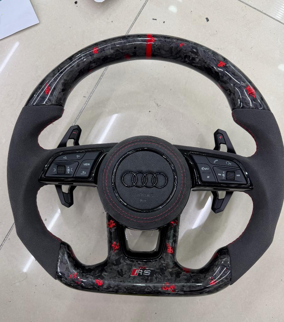 Audi forged carbon upgrade S RS alcantara rood stuur
